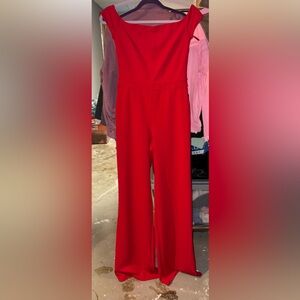 Elegant Red Women's Jumpsuit